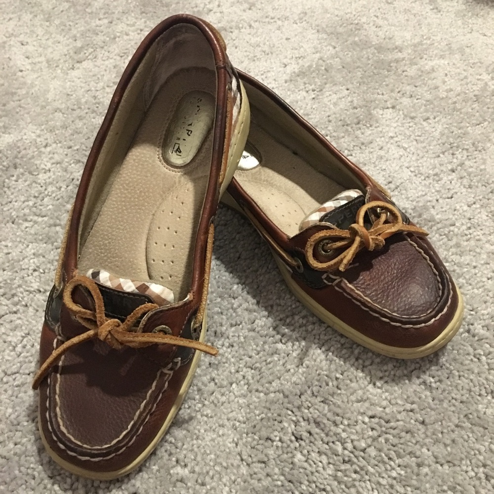 Sperry top sider women 6.5 m leather/fabric upper